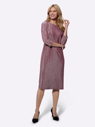 Sieh an! Jerseykleid in bordeaux-silberfarben