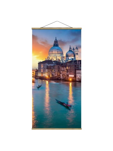 WALLART Stoffbild mit Posterleisten - Sunset in Venice in Türkis