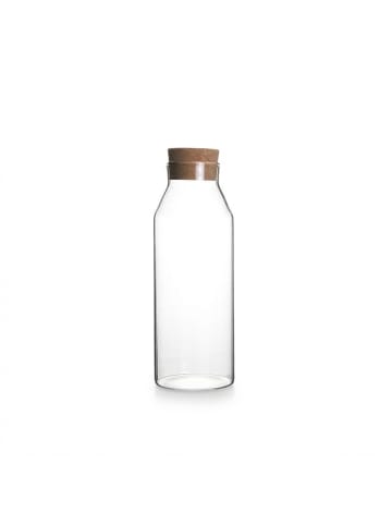 relaxdays 2 x Glaskaraffe in Transparent/ Natur - 1200 ml