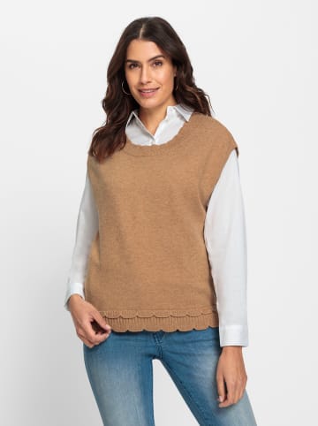 WITT WEIDEN Pullunder in camel-meliert