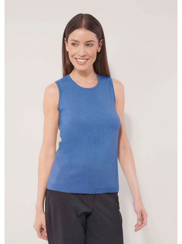Alba Moda Kaschmir-Top mit Rundhalsausschnitt in bleu