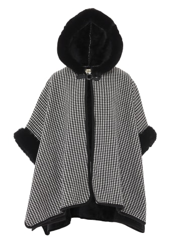 fraully Damen Poncho in Wollweiss