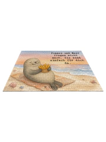 Mr. & Mrs. Panda Puzzle Robbe Pommes Design mit Spruch in Weiß