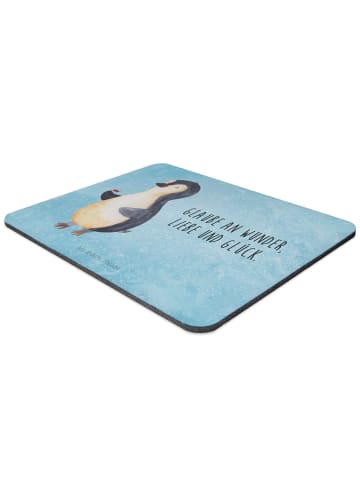 Mr. & Mrs. Panda Mouse Pad Pinguin Marienkäfer mit Spruch in Eisblau