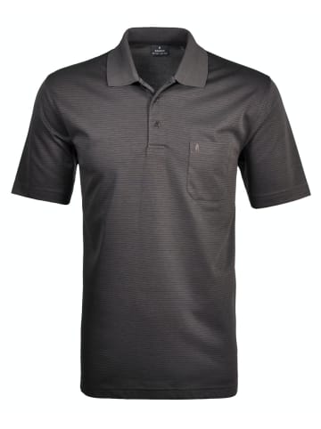 Ragman Poloshirt in Grau gestreift