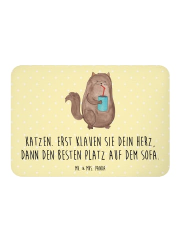 Mr. & Mrs. Panda Magnet Katze Dose mit Spruch in Gelb Pastell