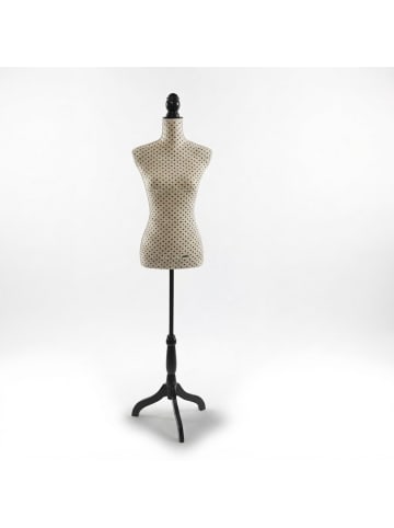 relaxdays Schneiderpuppe "Punkte" in Beige/ Schwarz