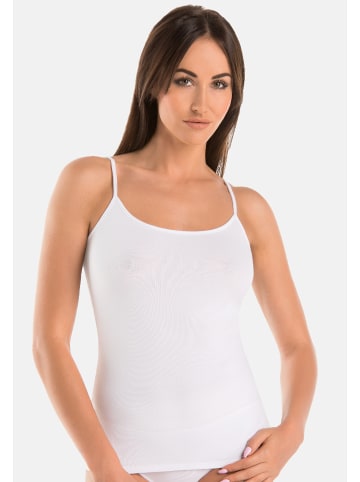 Teyli Dünn geschnürtes Unterhemd mit Rundhalsausschnitt Layla in weiß