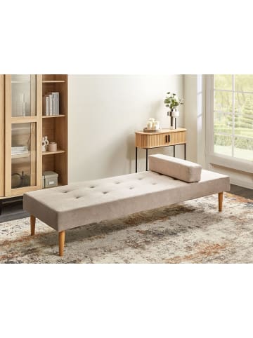 Beliani Chaiselongue NIORT in Beige/Braun - (W) 74 x (H) 40 x (L) 200 cm