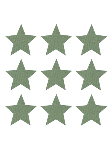 fabfabstickers Stoffsticker-Sterne in Navigrün-Grau zum Aufbügeln