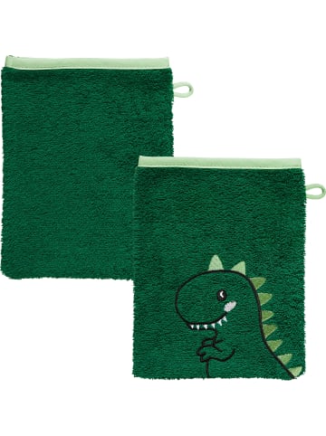 Erwin Müller Frottier Kinder-Waschhandschuh 2er-Pack Dino in grün