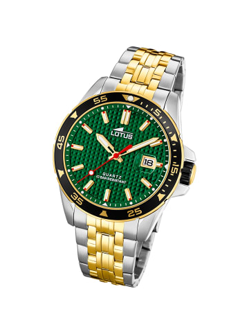 Lotus Analog-Armbanduhr Lotus Khrono silber, gold groß (ca. 44mm)