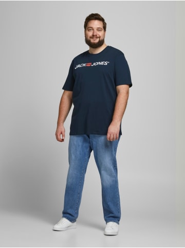 Jack & Jones 2er-SET Kurzarm T-Shirt Plus + Size CREW NECK in Dunkelblau-2