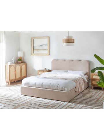 Beliani Doppelbett NANTERRE in Beige - (W) 167 x (H) 104 x (L) 215 cm