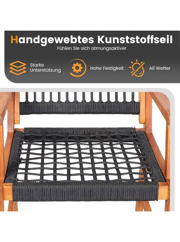 COSTWAY 3 tlg. Set Gartenmöbel in Schwarz