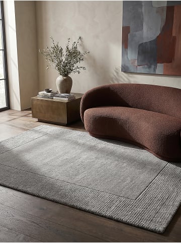 KADIMA DESIGN Wollteppich Kurzflor MOLE Handgewebt Naturfaser Wohnzimmer in Grau
