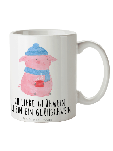 Mr. & Mrs. Panda Tasse Schwein Glühwein mit Spruch in Weiß