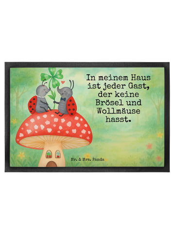 Mr. & Mrs. Panda fußmatte Marienkäfer Fliegenpilz Design mit Spruch in Weiß