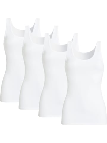 Con-ta Baumwolle, Feinripp Unterhemd 4er-Pack in weiß