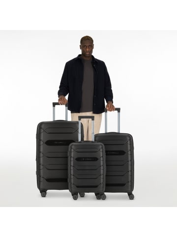 Polestream Strz by Asteroid 4 Rollen Kofferset 3-teilig mit Dehnfalte in black