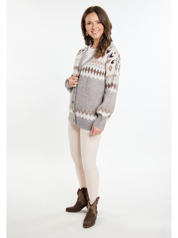 usha FESTIVAL Damen Strickcardigan in Grau Mehrfarbig
