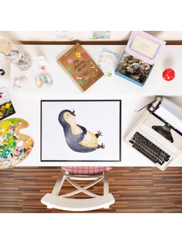 Mr. & Mrs. Panda Schreibunterlage Pinguin Lachen ohne Spruch in Weiß