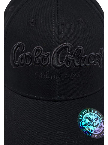 Carlo Colucci Baseball Cap Elezi in Schwarz