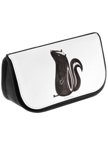 Mr. & Mrs. Panda Schminktasche Stinktier Sitzen ohne Spruch in Weiß