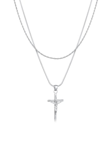 KUZZOI Halskette 925 Sterling Silber Kreuz in Silber