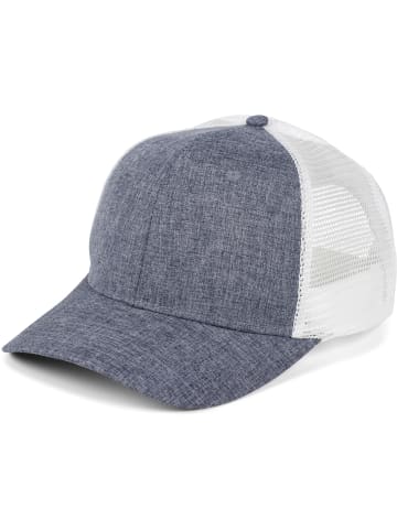 styleBREAKER Snapback Cap in Jeansblau meliert / Weiß