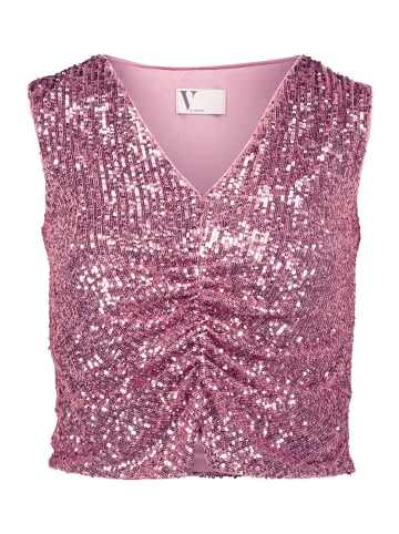 Vera Mont Pailletten-Top mit V-Ausschnitt in Peony Blush