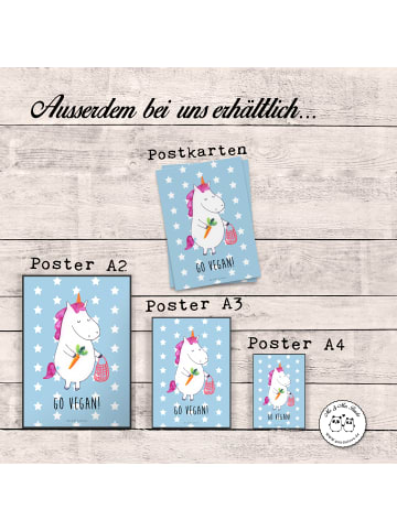 Mr. & Mrs. Panda Bild Einhorn Vegan mit Spruch in Blau Pastell