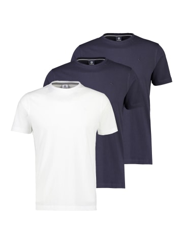 Lerros T-Shirt Basic in Dunkelblau / weiß