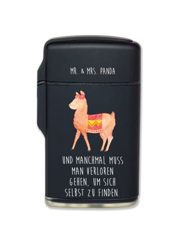Mr. & Mrs. Panda Feuerzeug Alpaka Stolz mit Spruch in Schwarz