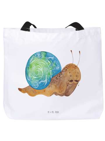 Mr. & Mrs. Panda Tote Bag Schnecke Sir ohne Spruch in Weiß