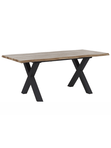 Beliani Esszimmertisch BRONSON in Braun/Schwarz - (W) 90 x (H) 76 x (L) 140 cm