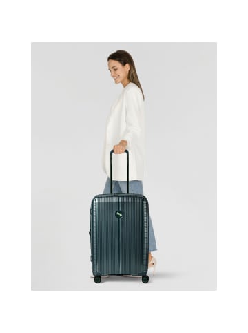 Polestream Paris 4 Rollen Trolley 69 cm mit Dehnfalte in green metallic