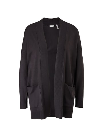 s.Oliver CASUAL Jacke Cardigan aus Feinstrick Stri in Schwarz