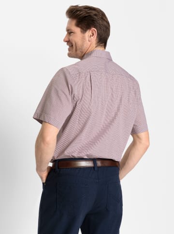 WITT WEIDEN Kurzarm-Hemd in bordeaux-kariert