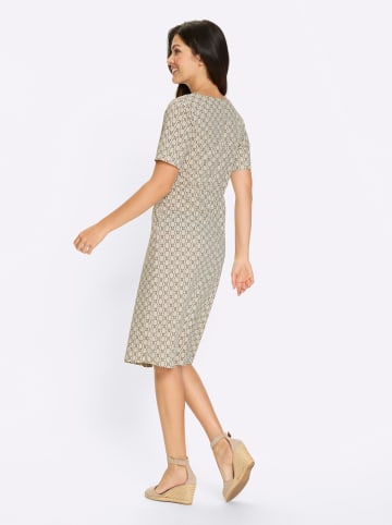 Sieh an! Jersey-Kleid in sand-dunkeltaupe-bedruckt