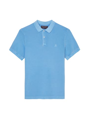 Marc O'Polo Kurzarm-Poloshirt Piqué shaped in Azure blue