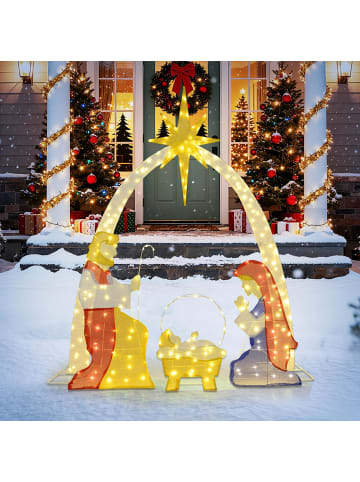 Krippe Weihnachten beleuchtet 180 cm in Bunt