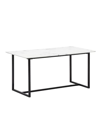 KADIMA DESIGN Esszimmertisch 120x60x76 cm Küchentisch in Marmor-Optik Modern, in Weiß