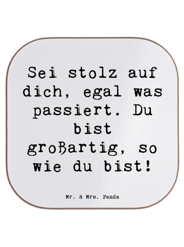 Mr. & Mrs. Panda Glas-Untersetzer Spruch Mit Enttäuschungen umge... in Weiß