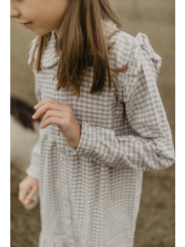 leevje Kariertes Flanellkleid mit Knopfleiste in green gingham