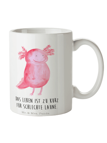 Mr. & Mrs. Panda Tasse Axolotl Glücklich mit Spruch in Weiß