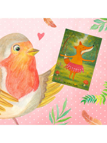 Mr. & Mrs. Panda Grußkarte Fuchs Ballerina Design ohne Spruch in Weiß