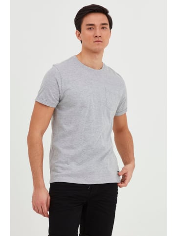 BLEND Einfarbiges Rundhals T-Shirt aus Baumwolle BHNASIR in Grau