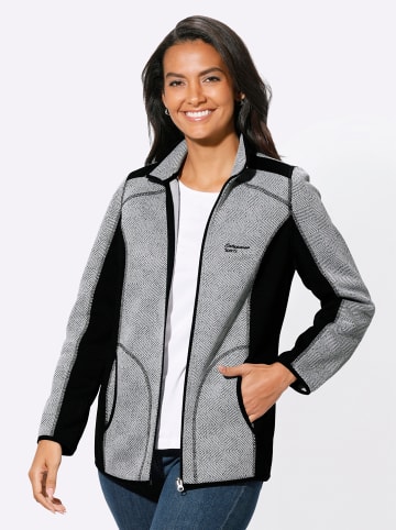 WITT WEIDEN Strickfleece-Jacke in anthrazit-weiß