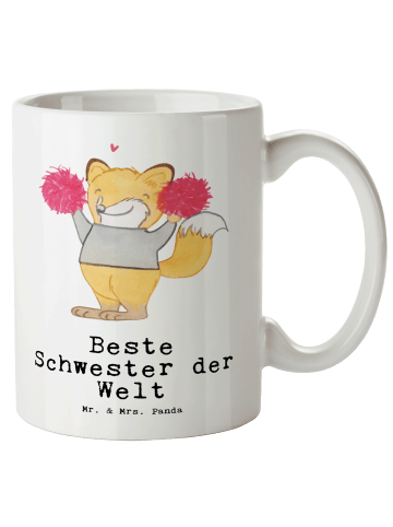 Becher Fuchs Beste Schwester der Welt mit Spruch in Weiß